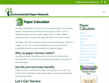 Tablet Screenshot of calculator.environmentalpaper.org